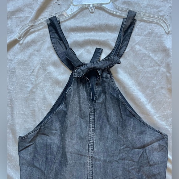 Mazik Distressed Black Denim Halter Top - Picture 4 of 7